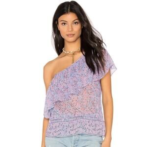 SAYLOR Janice One Shoulder Top in Purple Multi EUC Size Medium